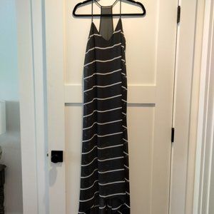 Bisou Bisou Maxi Dress, Black w/ White Stripes, Size 2